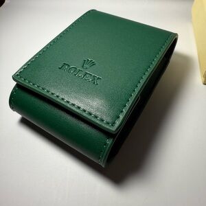 Rolex Green Leather Service Center Travel Pouch